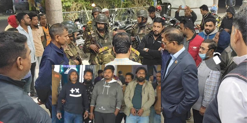 অস্ত্র নিয়ে হাসপাতাল ও বিএনপি কার্যালয়ে হামলা, গ্রেপ্তার ৫