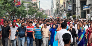 বাংলাদেশী দূতাবাসে হামলার প্রতিবাদে বিএনপির বিক্ষোভ
