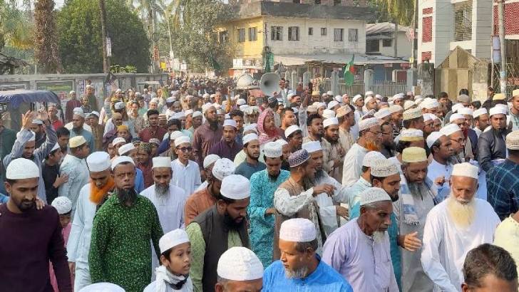 ভারতীয় অপপ্রাচারের প্রতিবাদে বাউফলে বিক্ষোভ