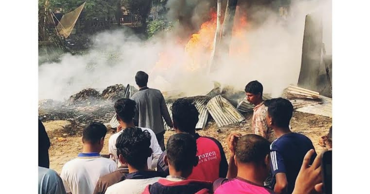 গ্রোথ সেন্টারের ভিতরে  সবজি দোকানে আগুন লক্ষাধিক টাকার ক্ষয়ক্ষতি
