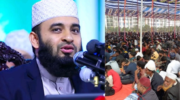 মাহফিলে আজহারী উঠবেন রাতে, সকাল থেকে লাখো মানুষের ঢল