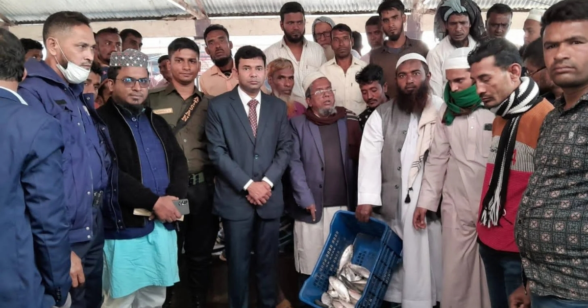 লালমোহনে প্রকাশ্যে জাটকা ইলিশ বিক্রি দু’জনকে জরিমানা