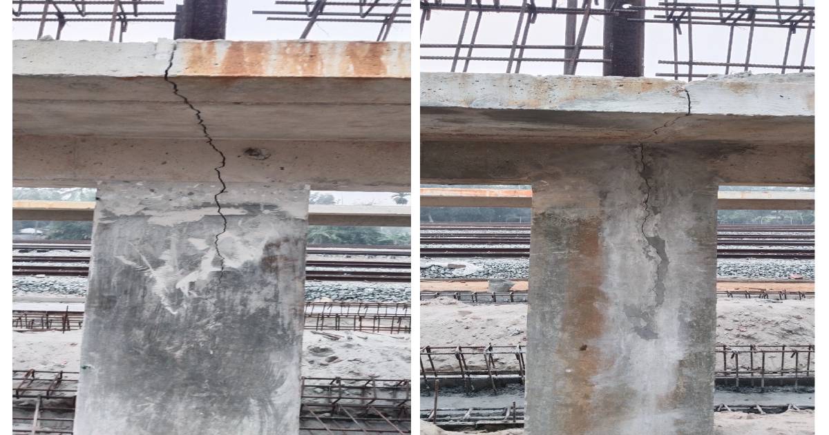 চিলাহাটি রেলস্টেশনের ওয়াসফিড ভাঙ্গাচুরায় নির্মাণ হচ্ছে