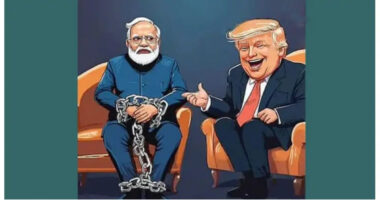 হাত-পায়ে শিকলে বাধা মোদি, বন্ধ করা হলো শতবর্ষের গণমাধ্যম