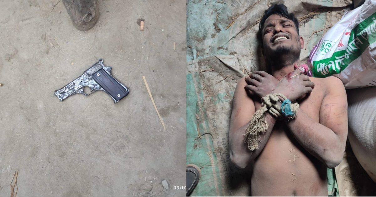 পিস্তলসহ জনতার হাতে ডাকাত আটক