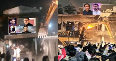 খুলনায় বুলডোজার দিয়ে গুঁড়িয়ে দেওয়া হলো ‘শেখ বাড়ি’