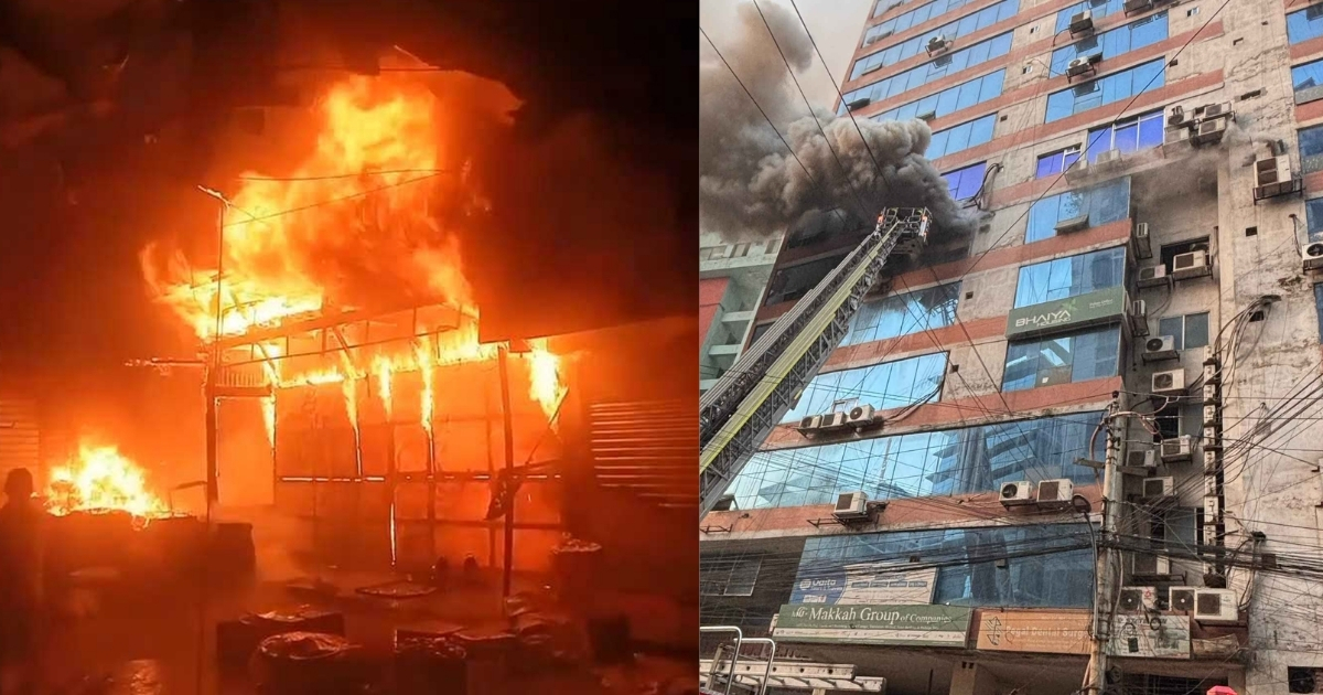 দুই ঘণ্টার চেষ্টায় জামান টাওয়ারের ভয়াবহ আগুন নিয়ন্ত্রণে