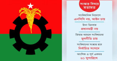 দুইবারের বেশি কেউ প্রধানমন্ত্রী হতে পারবেন না, পক্ষে নয় বিএনপি