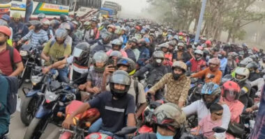 পদ্মা সেতুর টোল প্লাজায় মোটরসাইকেলের ঢল