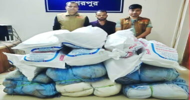 শেরপুরে ভারতীয় লুঙ্গী ও বিভিন্ন পণ্য সহ চোরাকারবারি গ্রেফতার