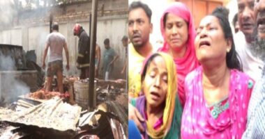 মসজিদের জায়গায় বসবাস, আগুনে পুড়ে বাড়ি হারিয়ে হলেন নিঃস্ব