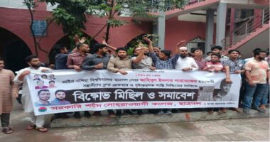 পারভেজ হত্যার প্রতিবাদে সোহরাওয়ার্দী কলেজে ছাত্রদলের বিক্ষোভ মিছিল