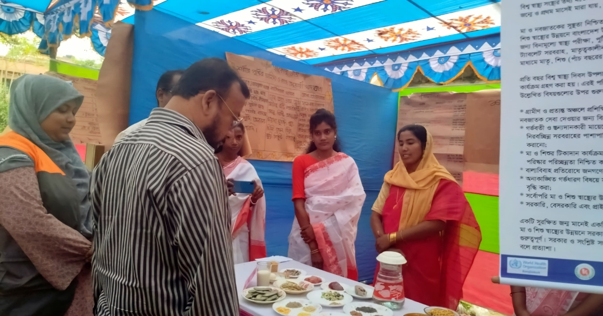 ধামইরহাটে ওয়ার্ল্ড ভিশনের আয়োজনে মায়েদের অংশ গ্রহণে পুষ্টি মেলা ও প্রদর্শনী