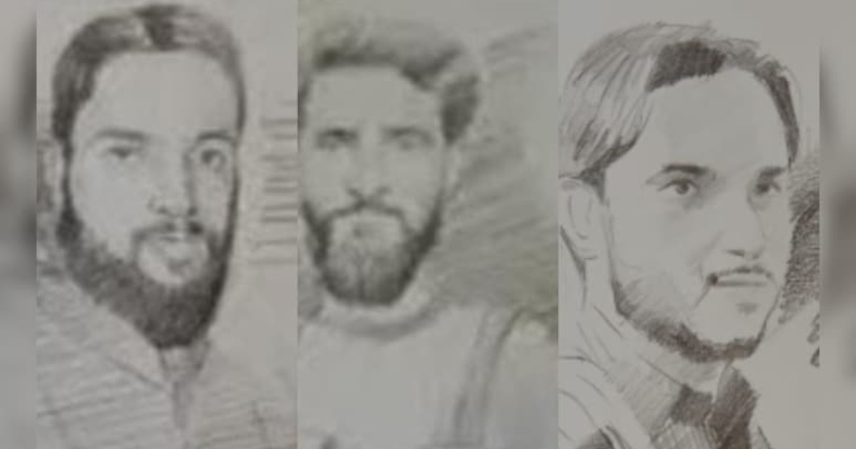 কাশ্মীরে হামলার ঘটনায় সন্দেহভাজন তিন জনের স্কেচ প্রকাশ