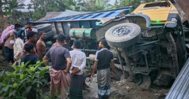 ট্রাক নিয়ন্ত্রণ হারিয়ে বসতঘরে উল্টে গিয়ে কেড়ে নিল ঘুমন্ত নারীর প্রাণ