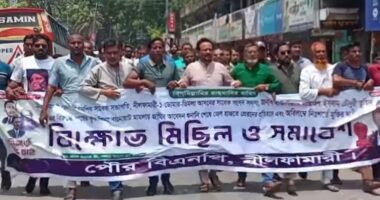 ইঞ্জিনিয়ার শাহরিন ইসলাম তুহিনের মুক্তির দাবিতে নীলফামারীতে পৌর বিএনপির বিক্ষোভ