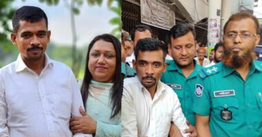 হত্যাচেষ্টা মামলায় আত্মসমর্পণের পর মিল্টন সমাদ্দার ও তার স্ত্রী কারাগারে