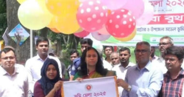 নাটোরে র‍্যালী ও বেলুন উড়িয়ে তিনদিন ব্যাপী ভূমি মেলার উদ্বোধন