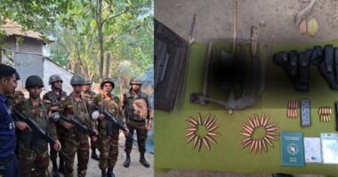 মুন্সিগঞ্জ গজারিয়ায় যৌথ বাহিনীর অভিযানে অস্ত্রসহগুলি উদ্ধার, আটক ৩