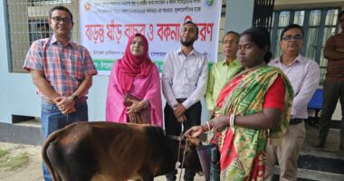 ধামইরহাটে ক্ষুদ্র নৃ-গোষ্ঠীর সম্প্রদায়ের মাঝে বাড়ন্ত ষাঁড় বিতরণ উদ্বোধন