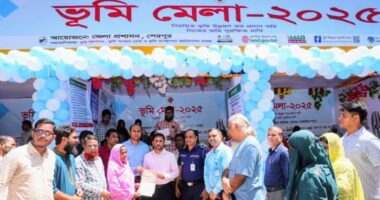 শেরপুর জেলা ভূমি মেলা উপলক্ষে বর্ণাঢ্য র‌্যালি অনুষ্ঠিত