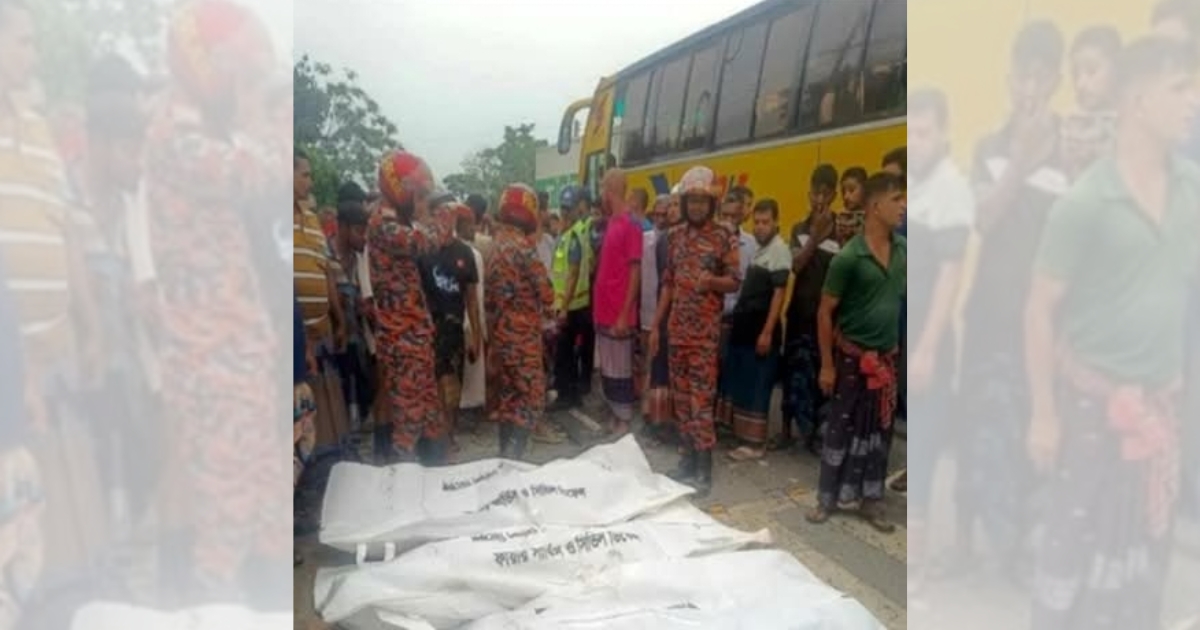ফরিদপুরে মাহিন্দ্রা ও বাসের সং’ঘ’র্ষে নি’হ’ত ৫