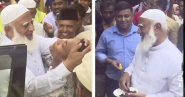 সেলফি না তুলে শিশুকে বুকে জড়িয়ে নিলেন জামায়াত আমির