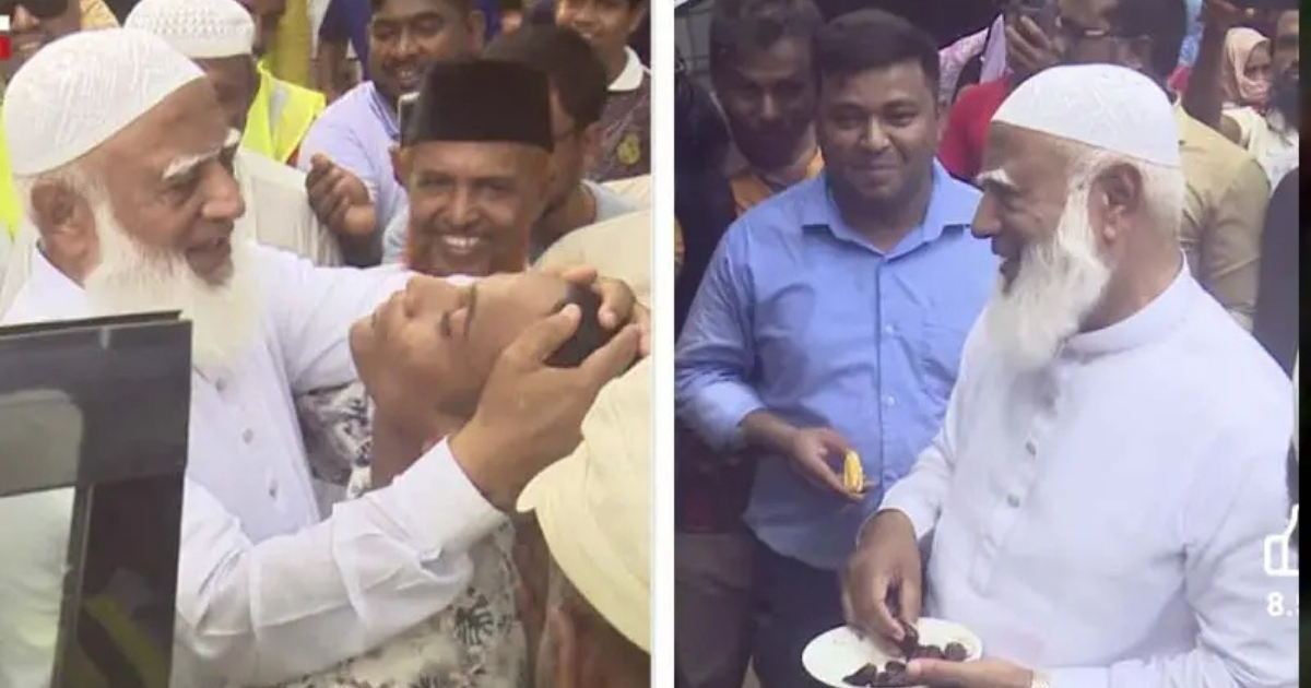 সেলফি না তুলে শিশুকে বুকে জড়িয়ে নিলেন জামায়াত আমির