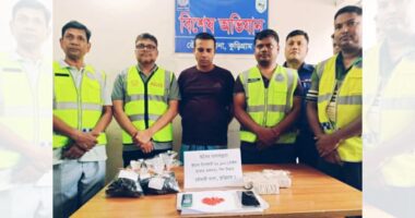 রৌমারীতে বিপুল পরিমাণ মাদক সহ - ১ যুবক আটক