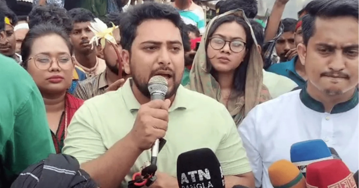 দেশে চাঁদাবাজি ও দুর্নীতি এখন আরেকটি দল পাহারা দিচ্ছে : নাহিদ ইসলাম