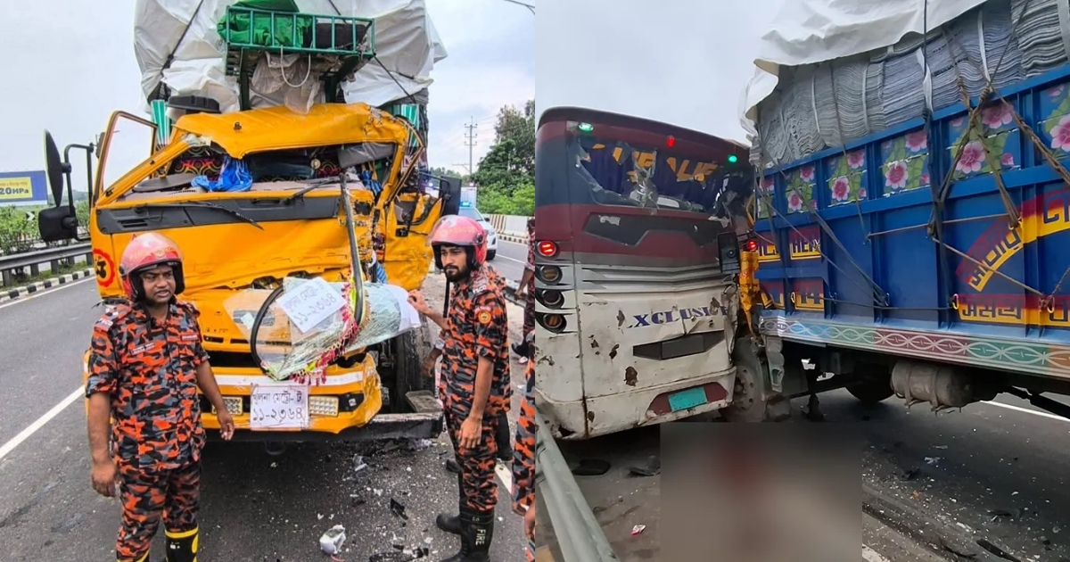 ঢাকা-মাওয়া এক্সপ্রেসওয়েতে ট্রাকের ধাক্কায় আহত ১২, নিহত ১