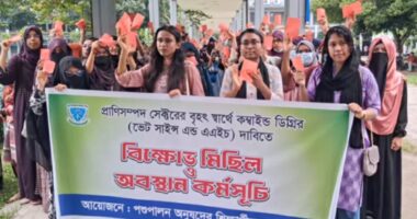 বাহা'কে লাল কার্ড দেখালো বাকৃবির পশুপালন অনুষদের শিক্ষার্থীরা