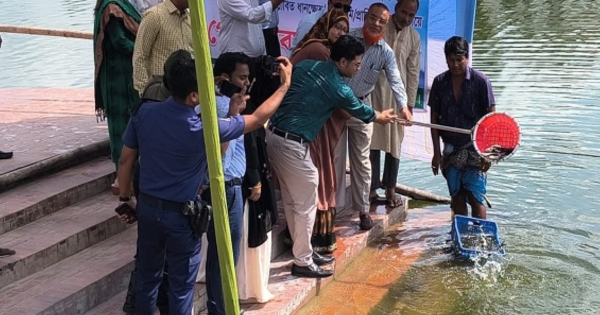 মেহেরপুরে ৮ জলাশয়ে ৪০০ কেজি পোনা অবমুক্ত