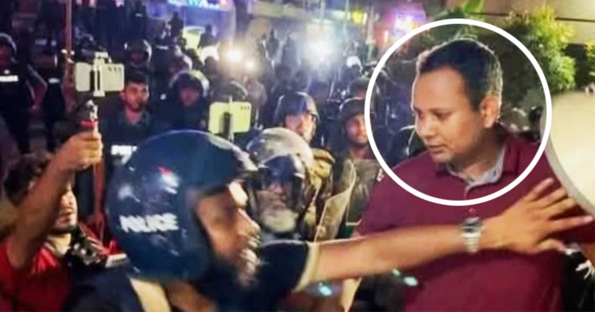 নুরের ওপর হামলা চালানো কে এই লাল টি-শার্ট পরা যুবক?