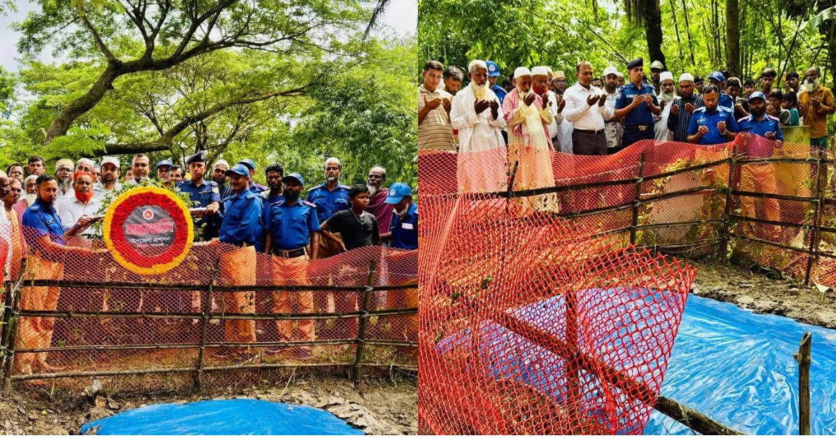 জুলাই-আগষ্ট গণ-অভ্যুত্থানে নিহত শহীদের  সমাধিতে প্রশাসনের শ্রদ্ধাঞ্জলি