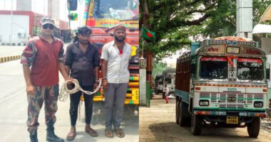 ভারত থেকে আসা মরিচের ট্রাকে অস্ত্র ও গুলি,চালক ও হেলপার আটক