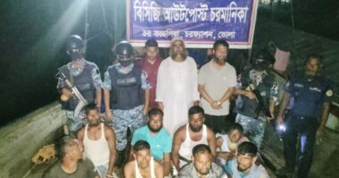 ভোলার দুলারহাটে যৌথ অভিযানে অবৈধ ট্রলিং বোট জব্দ, ৮ জেলে আটক