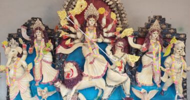 ধামইরহাটে দেবী দুর্গার বোধনের মধ্য দিয়ে দুর্গাপূজা শুরু
