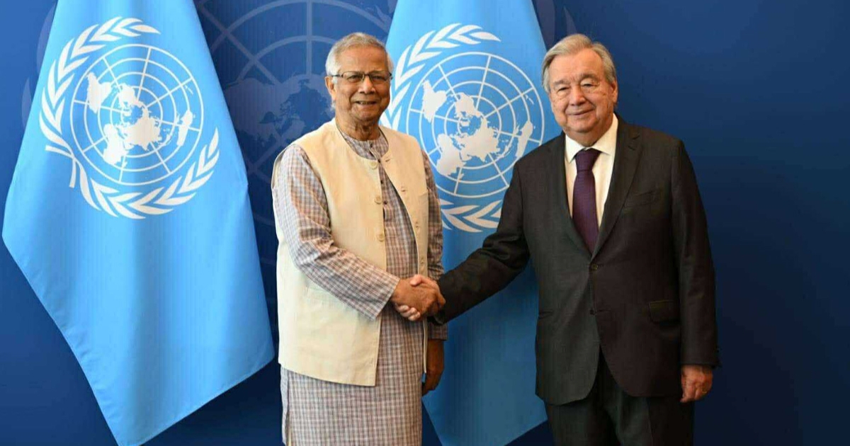 জাতিসংঘ মহাসচিবের সঙ্গে প্রধান উপদেষ্টার বৈঠক