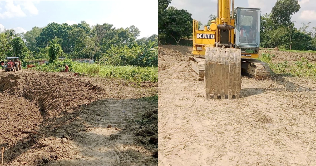রাজশাহীর দূর্গাপূরে প্রশাসনের নীরব ভূমিকায় তিন ফসলি কৃষি জমি নষ্ট করে চলছে পুকুর খননের উৎসব
