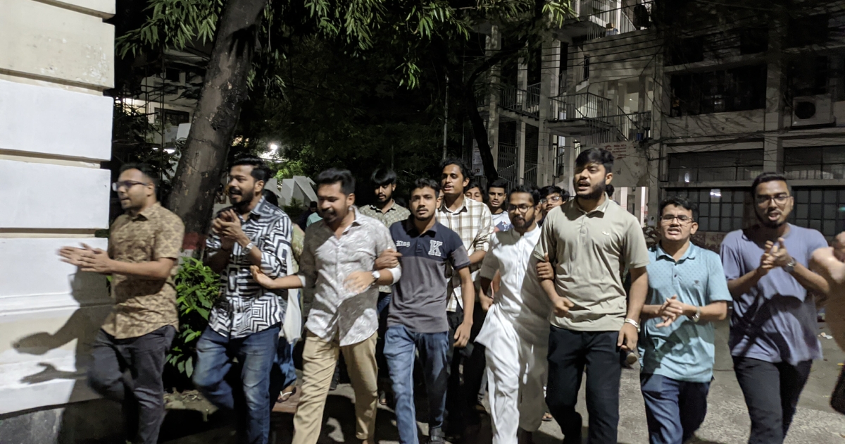 গা’জামুখী ফ্লোটিলায় ইসরায়েলি হামলার প্রতিবাদে জগন্নাথ বিশ্ববিদ্যালয়ে বিক্ষোভ