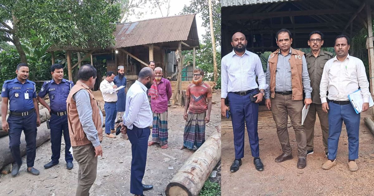 টাঙ্গাইলের ভূঞাপুরে অবৈধ করাতকলের মালিকদের জরিমানা