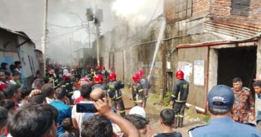 ভূমিকম্পে বৈদ্যুতিক তারের ঘর্ষণে নারায়ণগঞ্জে তুলা কারখানায় আগুন