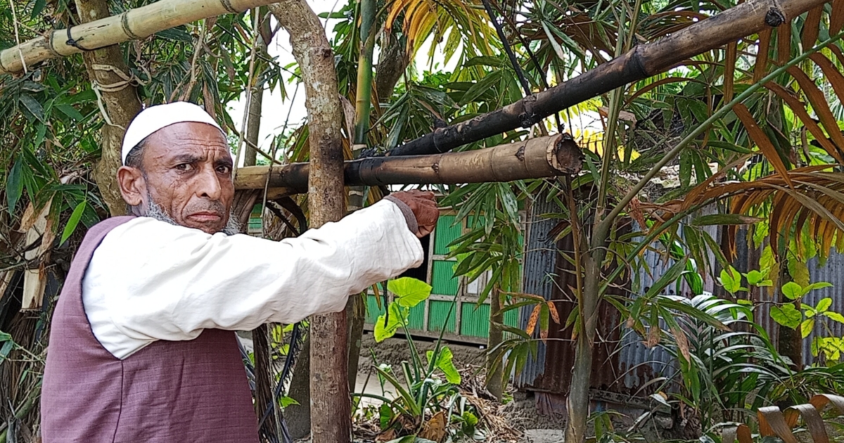 লালমোহনে পূর্ব শত্রুতার জের ধরে বসত বাড়ির বাউন্ডারিতে আ/গু/ন