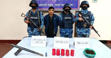 ভোলায় আগ্নেয়াস্ত্র, তাজা গুলি ও মাদকসহ আটক জুয়েল