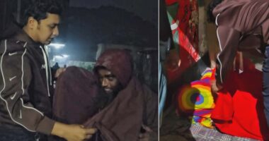 শীতার্তদের মাঝে ছাত্রদল নেতার শীতবস্ত্র বিতরণ
