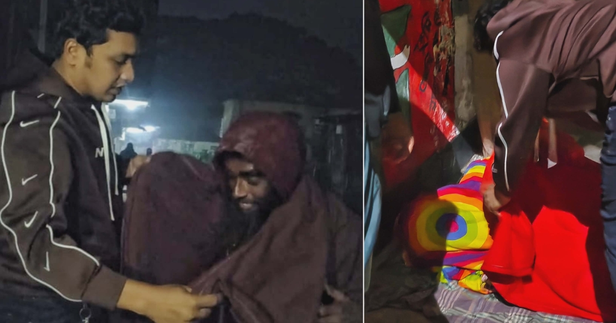 শীতার্তদের মাঝে ছাত্রদল নেতার শীতবস্ত্র বিতরণ