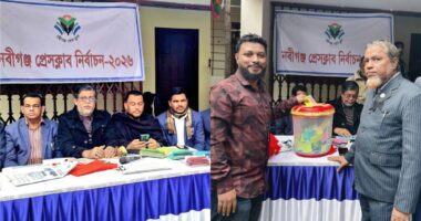 নবীগঞ্জে উৎসবমুখর পরিবেশে প্রেসক্লাব নির্বাচন অনুষ্ঠিত -সভাপতি ও কোষাধ্যক্ষ পদে বিরল দৃষ্টান্ত