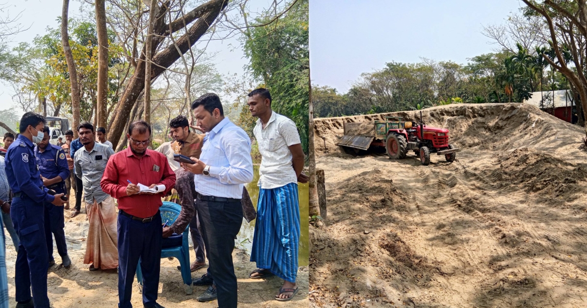 লালমোহনে অবৈধ বালু ব্যবসায়ীকে দেড় লাখ টাকা অর্থদণ্ড