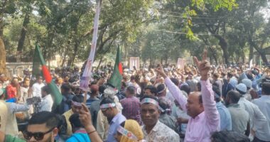 ৯ম পে স্কেলের গেজেট বাস্তবায়নের দাবিতে ব্যারিকেড ভেঙে যমুনা অভিমুখে সরকারি চাকরিজীবীরা